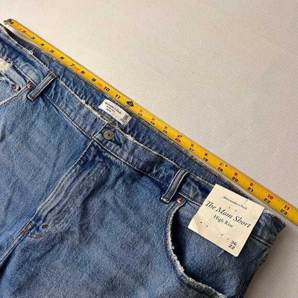Abercrombie & Fitch The Mom Short High Rise Shorts Size 22 Beachy Vacation - Picture 3 of 13